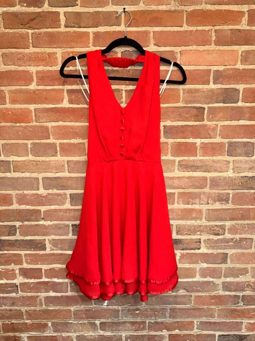 Vintage Red V-Neck Button Front‎ Fit & Flare Dress